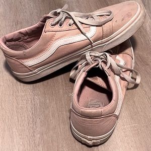 Pink low-top Vans